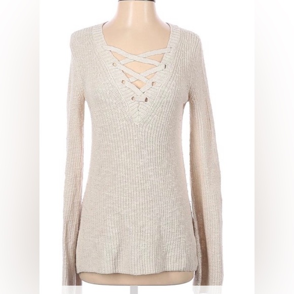 AMERICAN EAGLE OUTFITTERS CREAM SWEATER SIZE X-SMALL - Picture 2 of 8